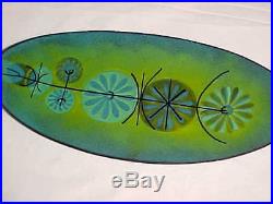 10+ Signed Noir Modern Enamel Copper Art Tray Midcentury Abstract Painting Nice