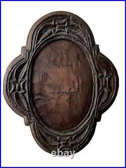 17th Century Oval Enamel plate Portrait Anne Auvergne Medieval Heraldry Blazon