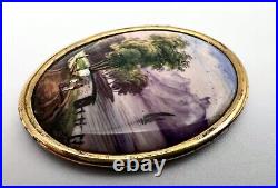 18th or Early 19th Century Miniature Landscape Oil Painting