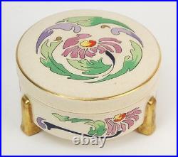 1910 Art Nouveau American Satsuma Hand Painted Enameled Dresser Jar Ledwich