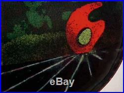 1956 Signed Bailey Modern Midcentury Surrealist Enamel Copper Art Plate Painting
