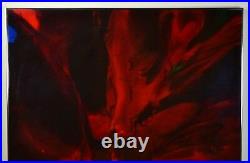 1983 Modernist Red Abstract Painting Nicholas Mirandon California
