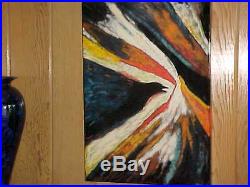 28 X 18 Signed Dick&marie Eyres Modern Enamel Steel (not Copper) Art Painting