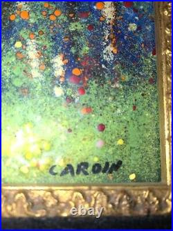 2 Louis Cardin Enamel On Copper 5 x 7 Signed Framed
