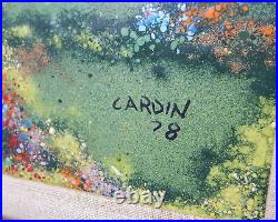 2 Louis Cardin Enamel on Copper Painting Signed Framed Impressionism 1978 Small