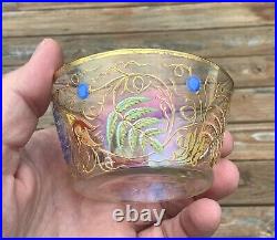 2 Moser Theresienthal Bohemian Czech Art Glass Hand Painted Enameled