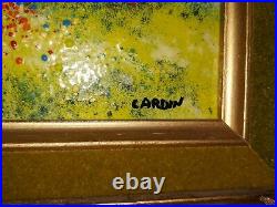 2 Original LOUIS CARDIN ARTIST SIGNED Enamel On Copper Framed Paintings GORGEOUS