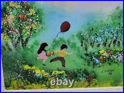 2 Vintage Children by a Pond & Kids with Balloon by Louis Cardin