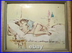 (3) Original Max Karp Enamel On Copper Love Scene Painting's Signed