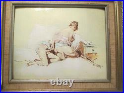 (3) Original Max Karp Enamel On Copper Love Scene Painting's Signed
