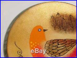 50s Margaret Johnson Wildweed Modern Enamel Copper Art Plate Midcentury Painting