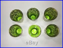 6 Moser Theresienthal Bohemian Art Glass Hand Painted Enameled Juice Glasses