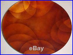 8 3/4 Modern Canadian Enamel Copper Art Plate Midcentury Abstract Painting Nice