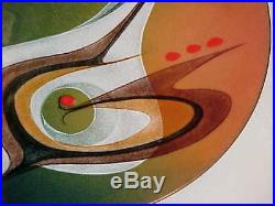 9 3/4 Anita Trottier Modern Enamel Copper Art Plate Midcentury Abstract Painting