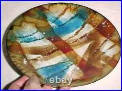 9 3/4 Myles Libhart Enamel Copper Art Plate Modern Midcentury Abstract Painting
