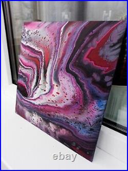 ABSTRACT Painting Original Contemporary Modern Artwork Pink Wall Decor 12x12 in