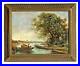 ANTIQUE 19thC FRENCH GUILLOCHE ENAMEL PLAQUE LANDSCAPE SCENE, SIGNED TOUTIN