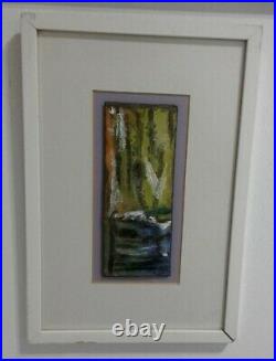 ART Painted and Enameled Tile Framed and Matted Mid Century Modern Studio Style