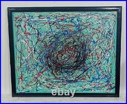 Amazing Jackson Pollock Enamel On Canvas 1951 With Frame In Good Condition