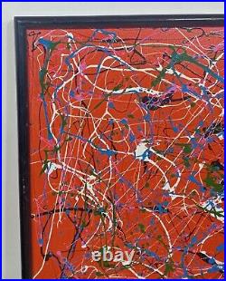 Amazing Jackson Pollock Enamel On Canvas 1951 With Frame In Good Condition