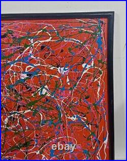 Amazing Jackson Pollock Enamel On Canvas 1951 With Frame In Good Condition