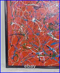 Amazing Jackson Pollock Enamel On Canvas 1951 With Frame In Good Condition