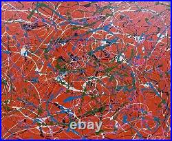 Amazing Jackson Pollock Enamel On Canvas 1951 With Frame In Good Condition