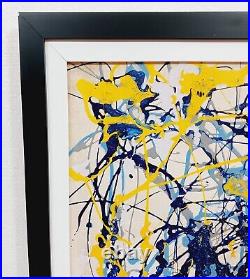 Amazing Jackson Pollock Enamel On Canvas Dated 1950 With Frame In Good Condition
