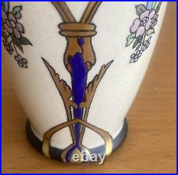 American Satsuma Art Nouveau Vase by G. Hasbrouck Enamel Paint Japanese Blank