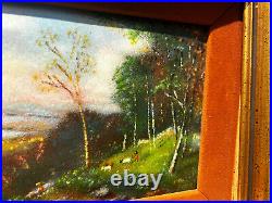 Ann Berthoin Enamel On Copper Pleasant Pasture Painting Art Rare 1970