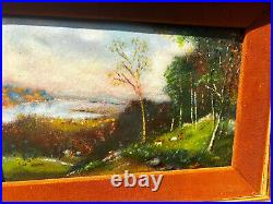 Ann Berthoin Enamel On Copper Pleasant Pasture Painting Art Rare 1970