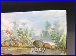 Antique 19th century French painting on enamel plaque
