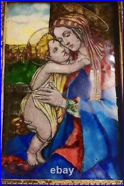 Antique English Enamel Painting? Virgin & Child Archibald Wells 1913