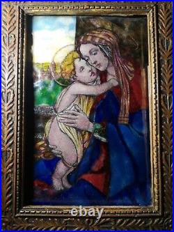 Antique English Enamel Painting? Virgin & Child Archibald Wells 1913