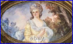 Antique French Enamel Anatole Vely Miniature Woman Portrait Painting Bronze Box