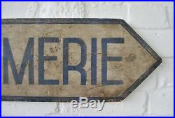 Antique French Gendarmerie Painted Road Sign Police Not Enamel Folk Art