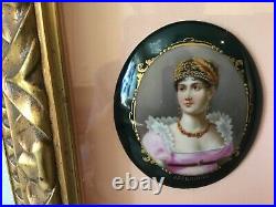 Antique Painting on Porcelain of Josephine, Empress of France, wife of Napoleon