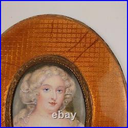 Antique Portrait Miniature Of Mme De Montespan Enamel On Copper