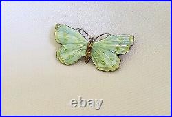 Antique Sterling Silver Guilloche Butterfly Brooch English Enameled Jewelry Moth