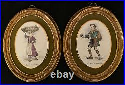 Antique Victorian French Porcelain Hand Enameled Pair of Oval Wall Plaques