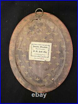 Antique Victorian French Porcelain Hand Enameled Pair of Oval Wall Plaques
