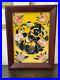 Antique Vintage French Framed Enamel Painting Birds With Flowers