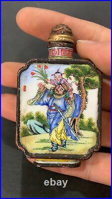 Antique chinese cloisonne snuff bottle enamel bottles painted painting gifts art