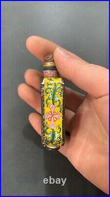 Antique chinese cloisonne snuff bottle enamel bottles painted painting gifts art