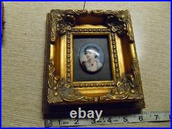 Antique framed OIL painting miniature neopolitan fisher boy ORIGINAL porcelain