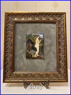 Antique french enamel on copper painting