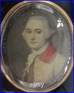Antique miniature portrait painting signed J Smart 1782 (William Smythies)