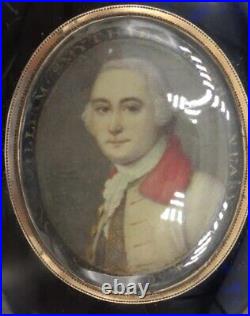 Antique miniature portrait painting signed J Smart 1782 (William Smythies)