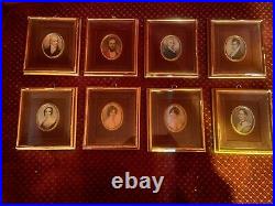 Antique style vintage miniature portraits Set Of 8 Pieces