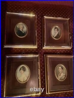 Antique style vintage miniature portraits Set Of 8 Pieces